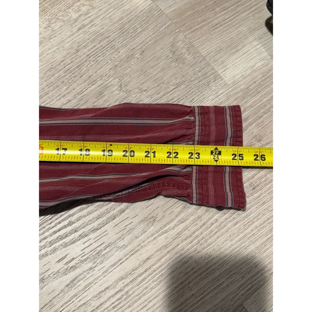 Y2K / Mid-2000s The North Face M Series Striped Button Front Shirt Burgundy XL